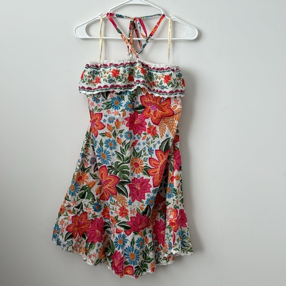 Farm Rio Bloom Garden Halter Mini Dress Size: L - Picture 4 of 12